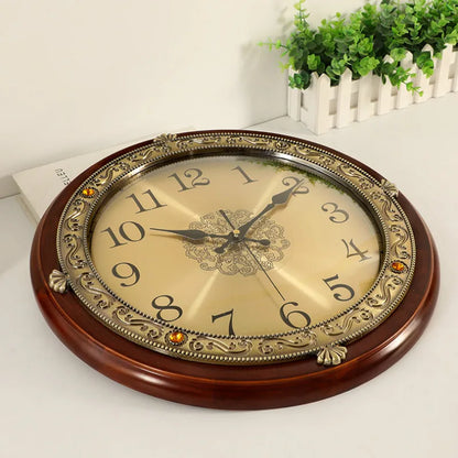 Horloge Murale Silencieuse  Métal Doré Style Nordique Vintage