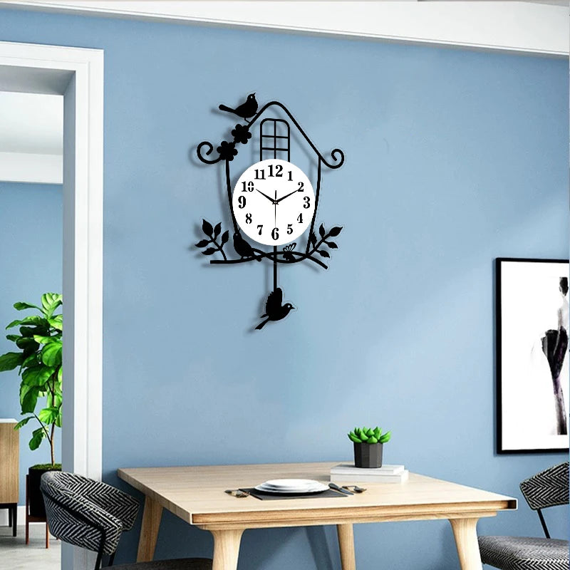 Horloge Oiseaux  Pendulaire Silencieuse