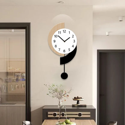 Horloge Murale SilencieuseDesign Moderne avec Balancier Original
