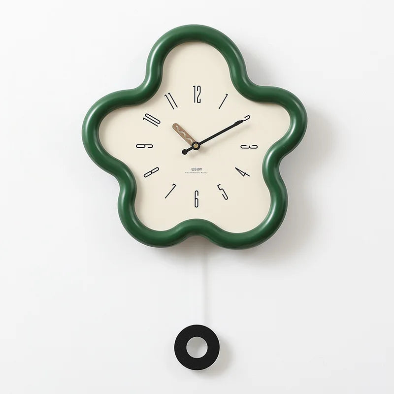 Horloge Pendule Murale Moderne  Forme de Fleur