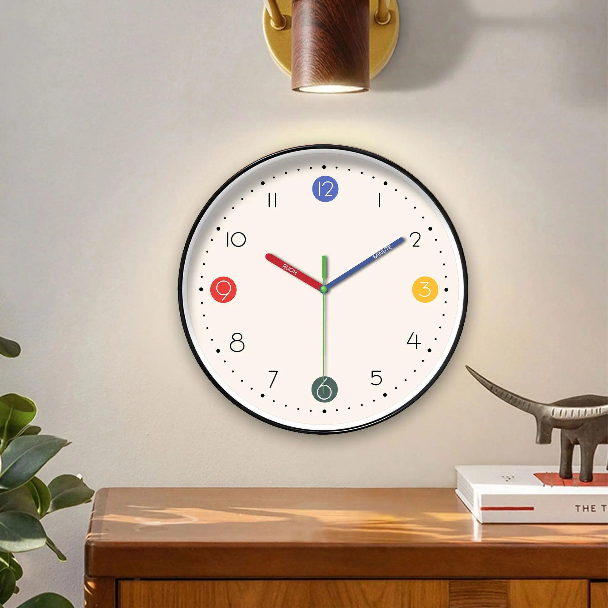 Horloge Enfant Silencieuse  Apprentissage Aiguilles Colorées