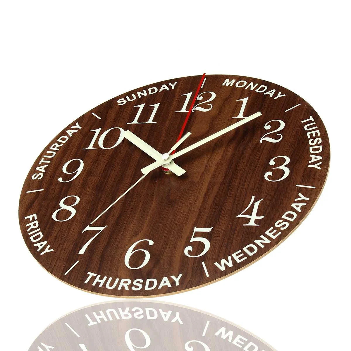 Horloge Sans Tic Tac Lumineuse Bois Style Nordique