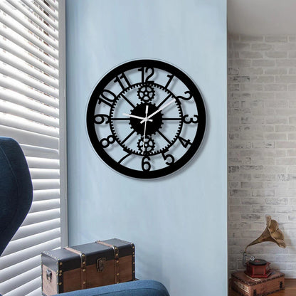 Horloge Murale DigitaleDesign Engrenage Rond Silencieux