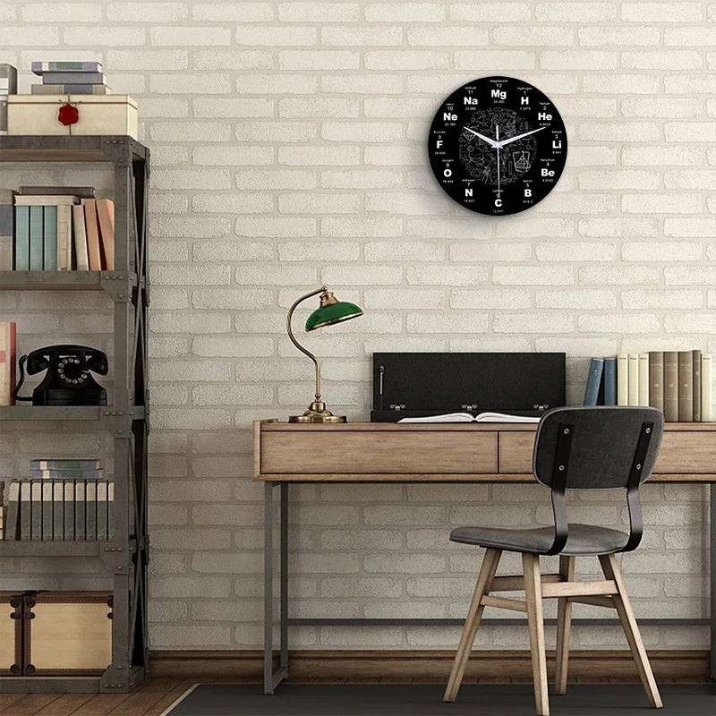 Horloge Murale SilencieuseDesign Périodique Élémentaire