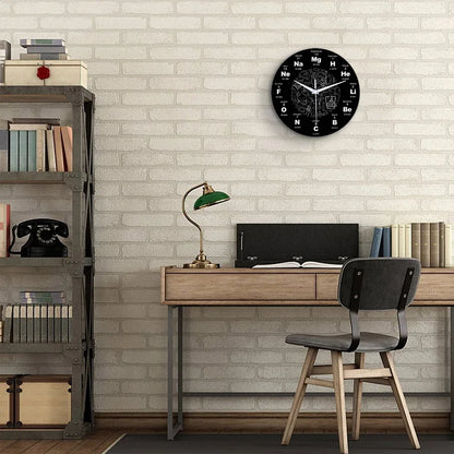 Horloge Murale SilencieuseDesign Périodique Élémentaire