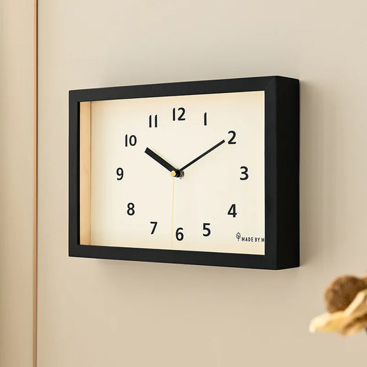 Horloge Murale Bois  Rectangulaire Style Japonais
