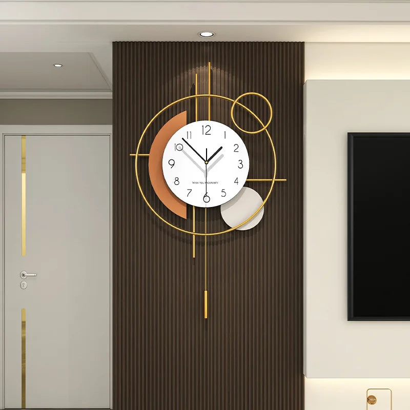 Horloge Pendule ModerneÉlégante en Bois Silencieuse au Design Raffiné