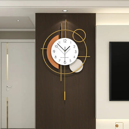 Horloge Pendule ModerneÉlégante en Bois Silencieuse au Design Raffiné