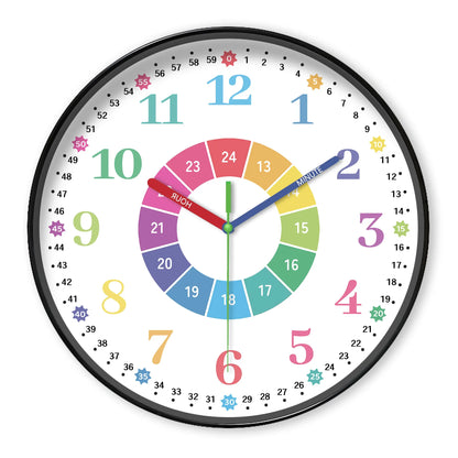 Horloge Enfant  Apprentissage Analogique Chiffres et Aiguilles Colorés