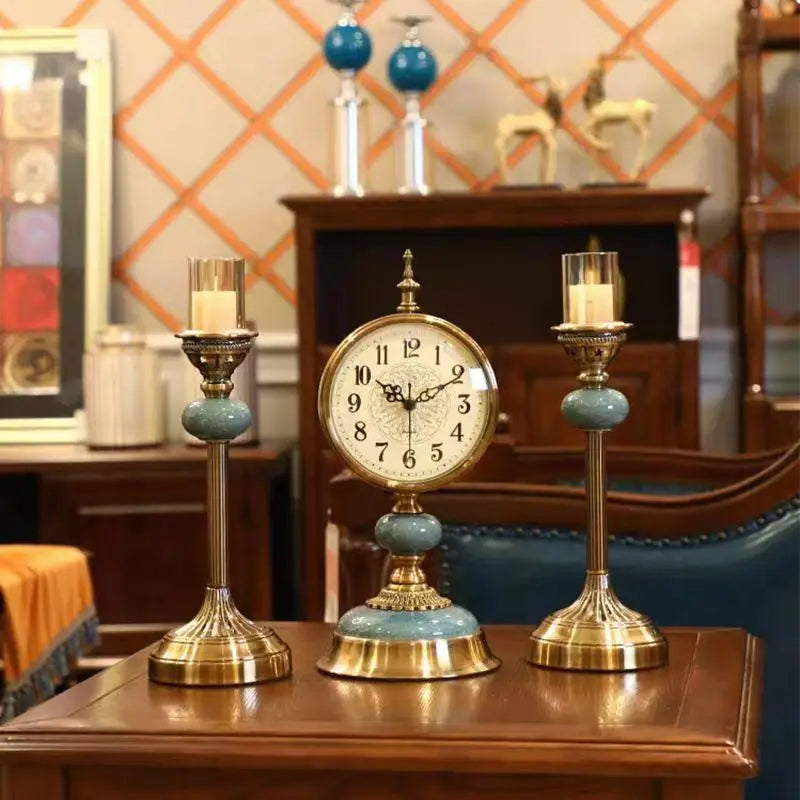 Horloge de Bureau  Style Vintage Métal Doré