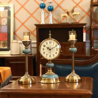 Horloge de Bureau  Style Vintage Métal Doré