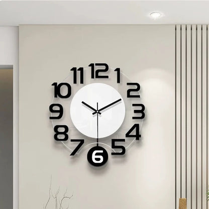 Horloge Murale Silencieuse Pendule Moderne en Bois Blanc