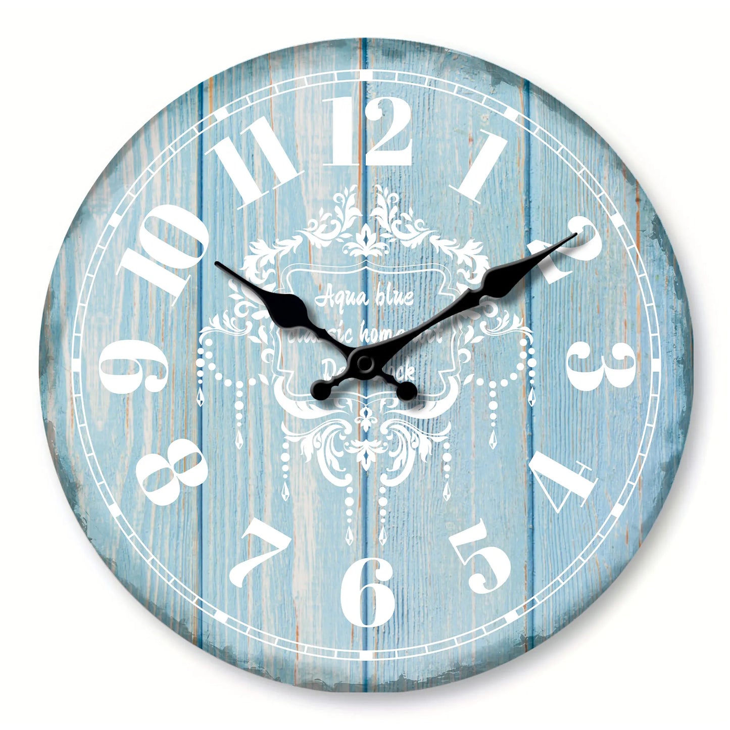 Horloge Murale Vintage Marine – Bois Rétro Bleu