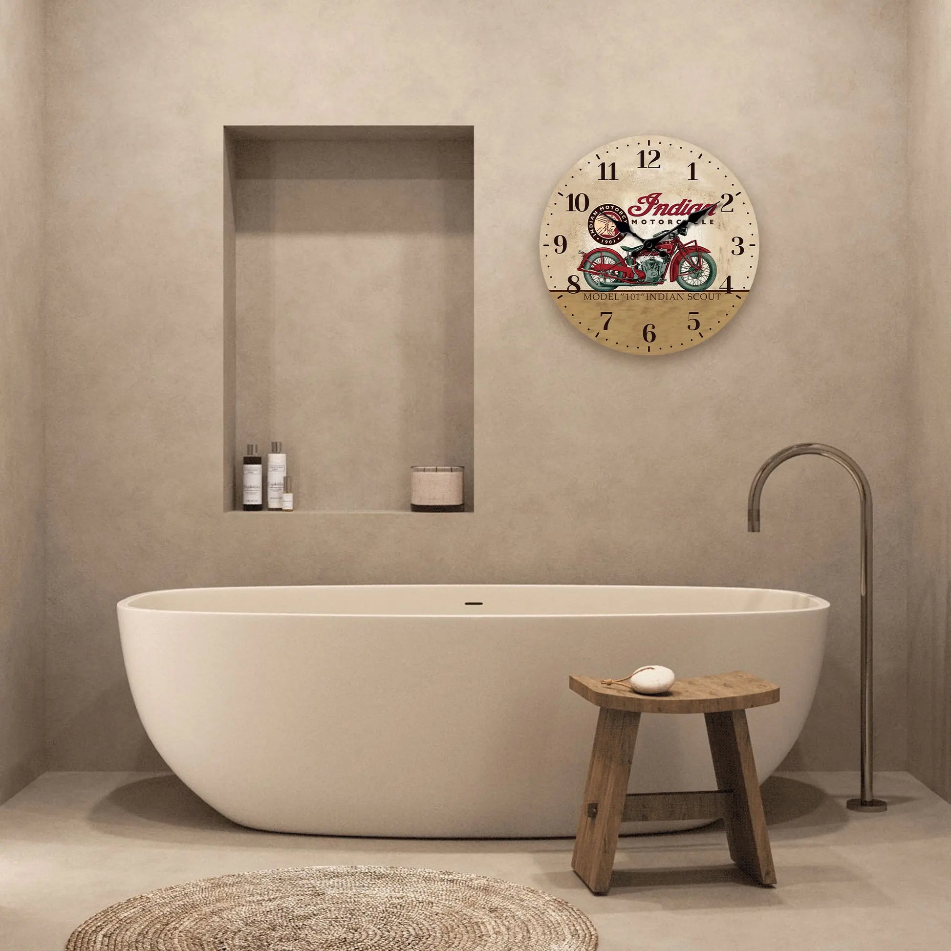Horloge Murale Vintage – Moto Indienne