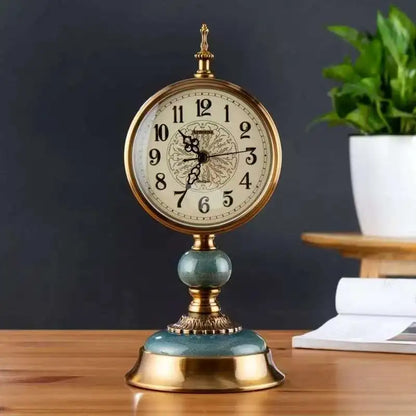 Horloge de Bureau  Style Vintage Métal Doré