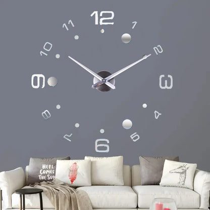 Horloge Murale Silencieuse  Acrylique Effet Miroir Art Design