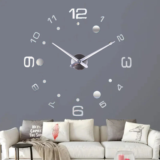 Horloge Murale Silencieuse  Acrylique Effet Miroir Art Design