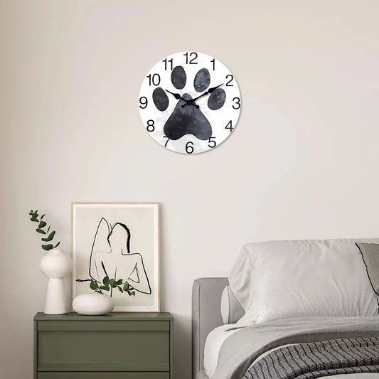 Horloge Chat  Patte de Chat Noire