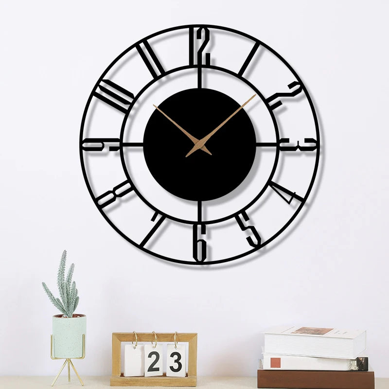 Horloge Murale Design Arabesque Minimaliste Métal 30 cm 