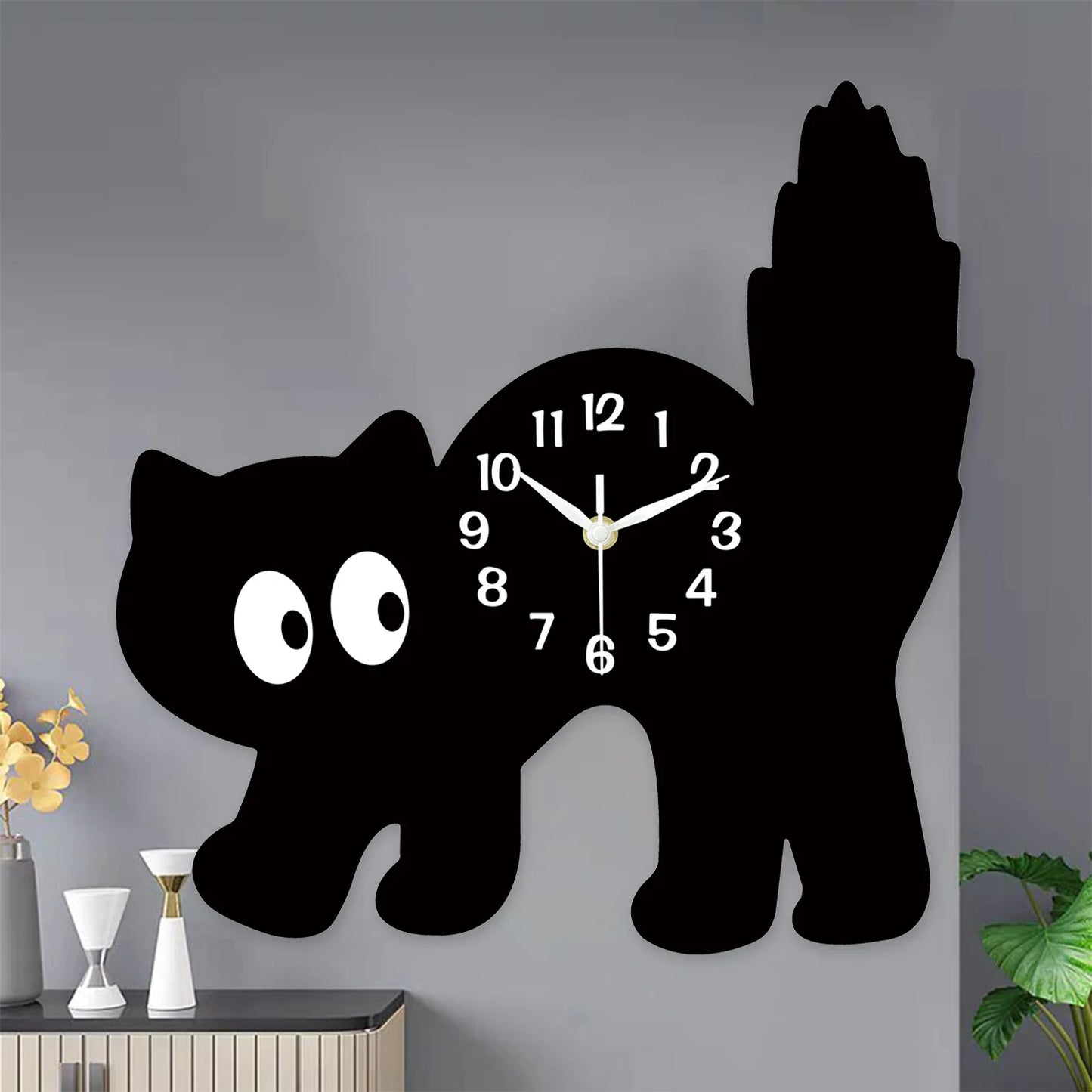 Horloge Chat Noir  Curieux de l'Heure