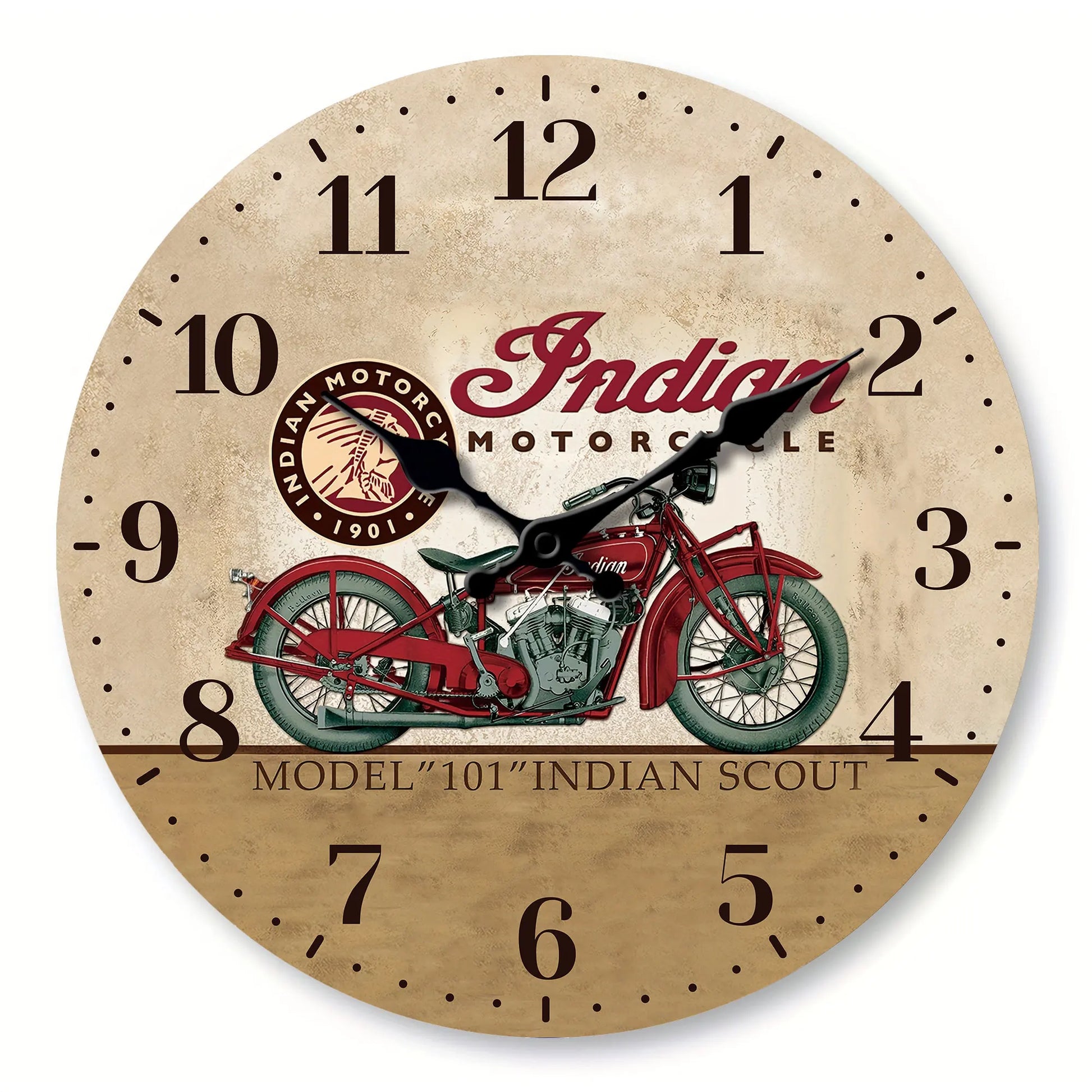 Horloge Murale Vintage – Moto Indienne