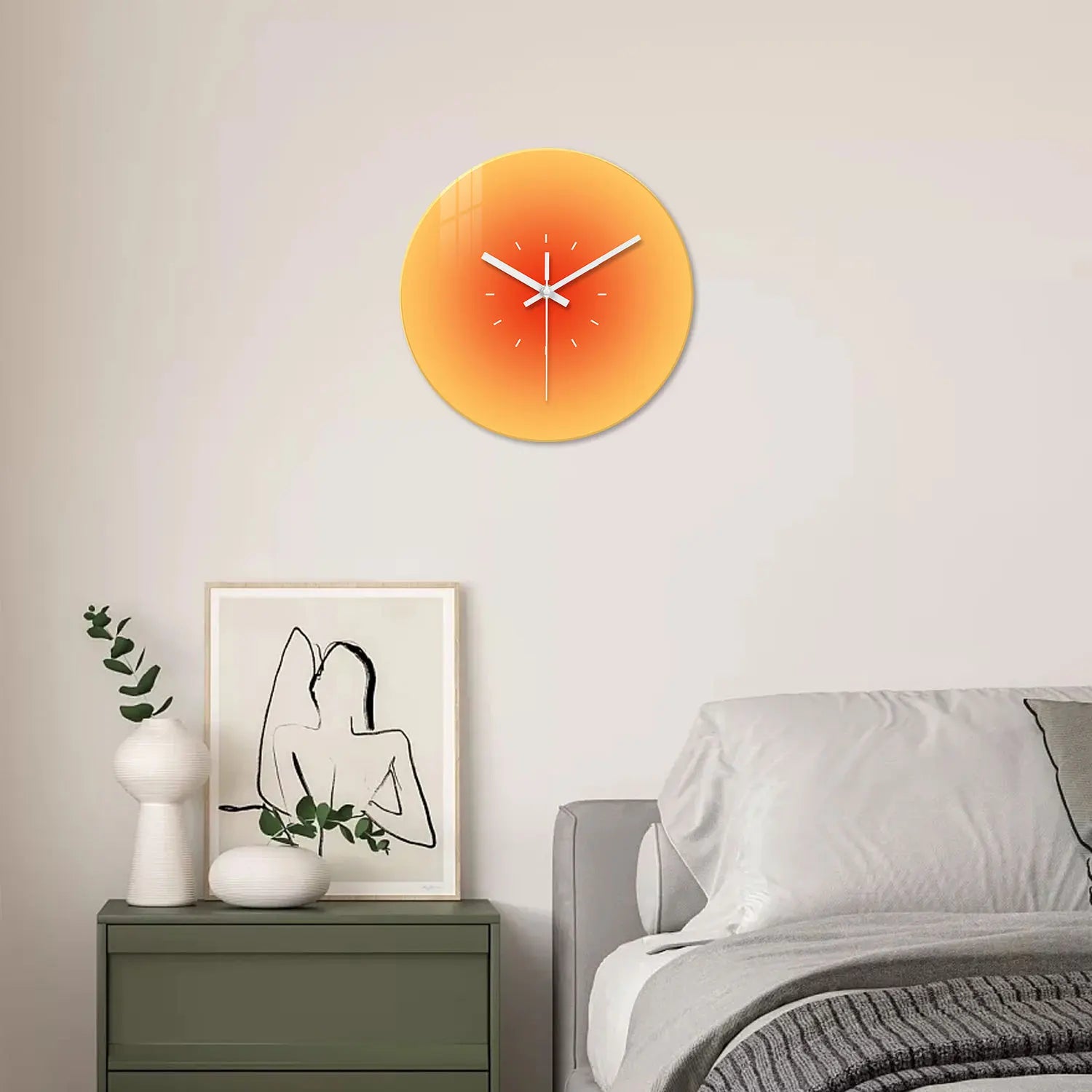 Horloge Murale Design  Dégradé Coloré Verre Trempé
