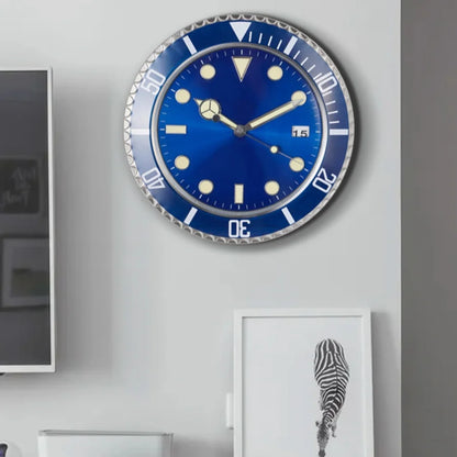 Horloge Murale Métal  Design Fluorescent 33cm Sans Piles