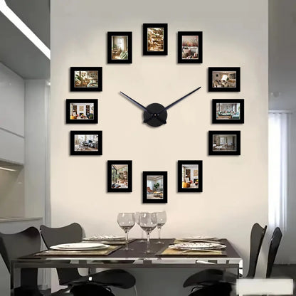 Horloge Murale DesignCadre Photo Noir DIY Style Album Original