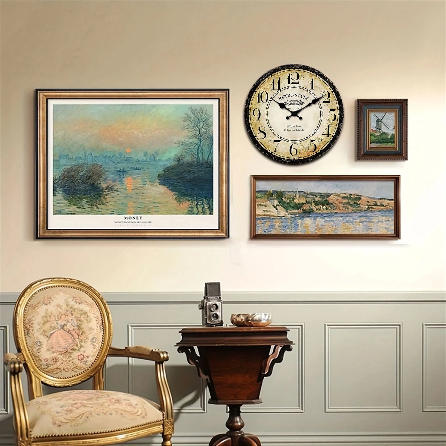 Horloge Murale Vintage  Design Horloger Parisien Rétro