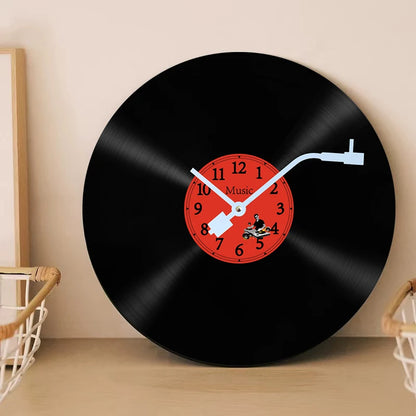 Horloge Murale OriginaleDisque Vinyle Thème Musique Rétro