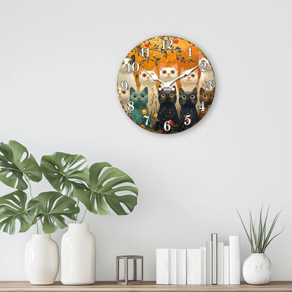 Horloge chat  Couleur d'Automne
