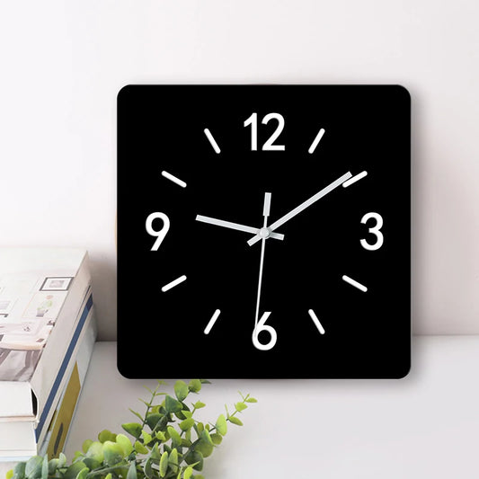 Horloge Murale SilencieuseAcrylique Carrée Moderne Minimaliste