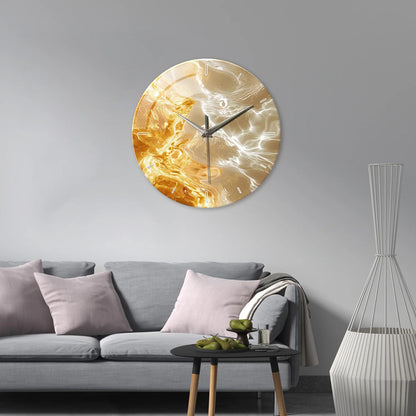 Horloge Murale Design  Art Abstrait Verre Trempé