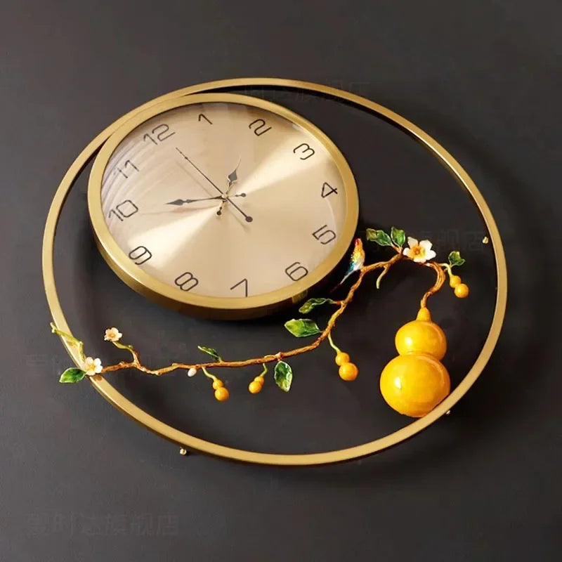 Horloge Murale SilencieuseDesign Asiatique Élégant en Bois