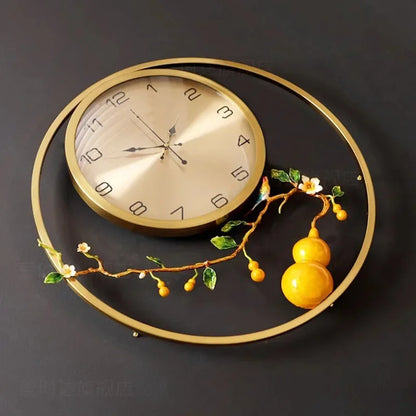Horloge Murale SilencieuseDesign Asiatique Élégant en Bois