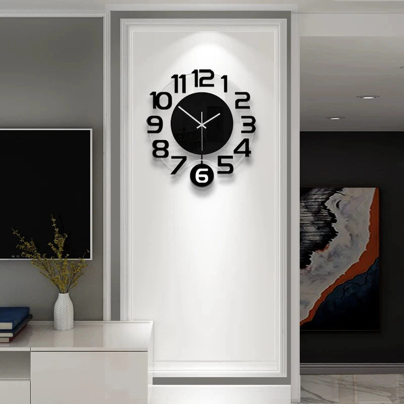 Horloge Murale Silencieuse Pendule Moderne en Bois Blanc