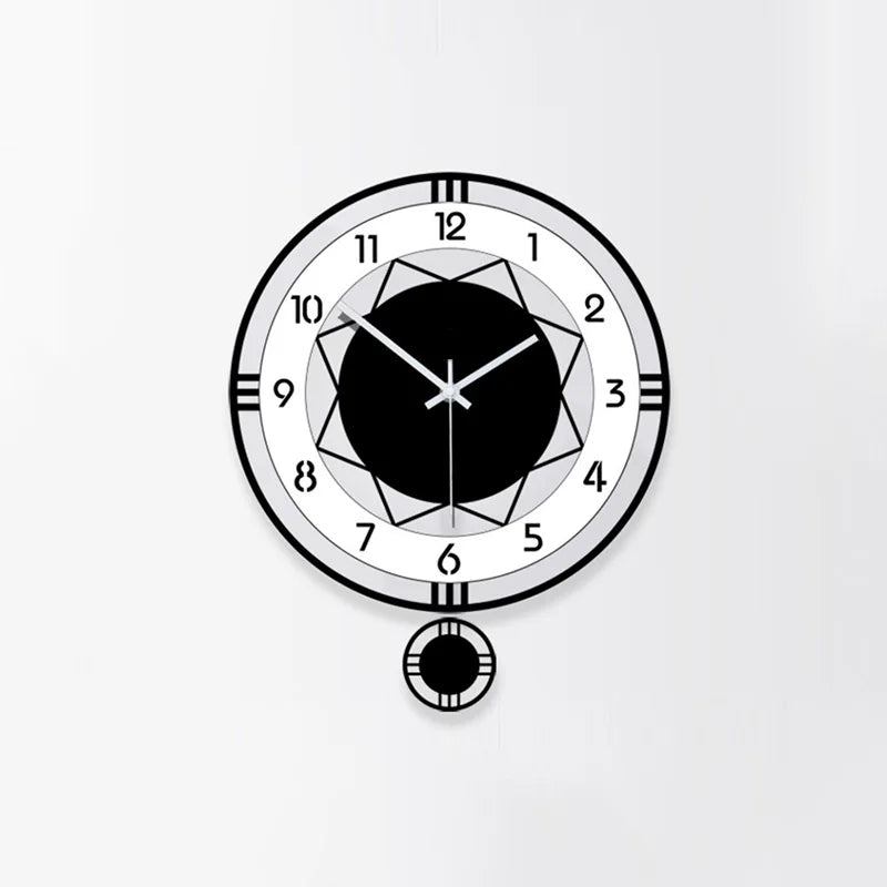 Horloge Murale SilencieuseStyle Minimaliste Pivotant Circulaire