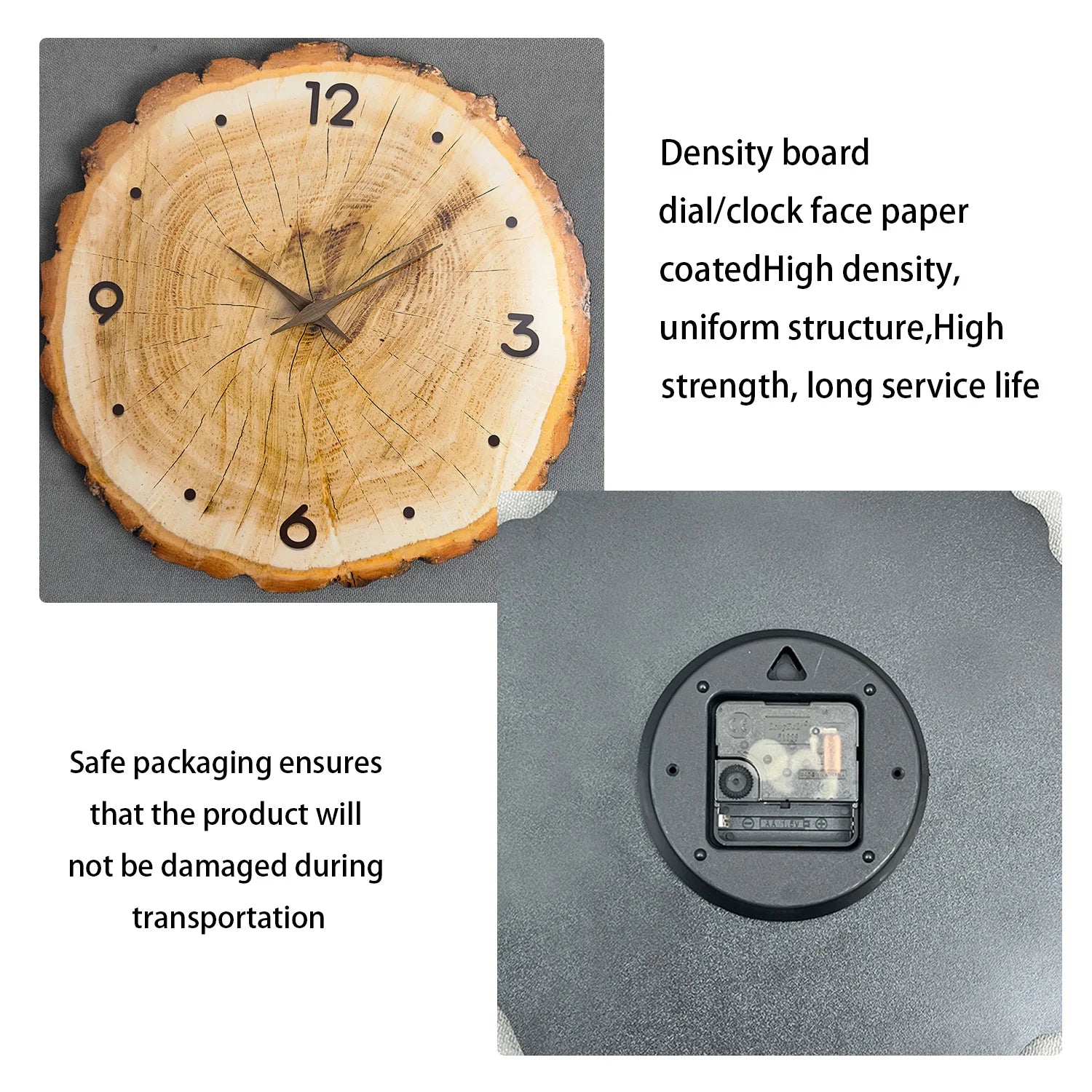 Horloge Murale Bois  Style Bûche