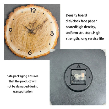 Horloge Murale Bois  Style Bûche