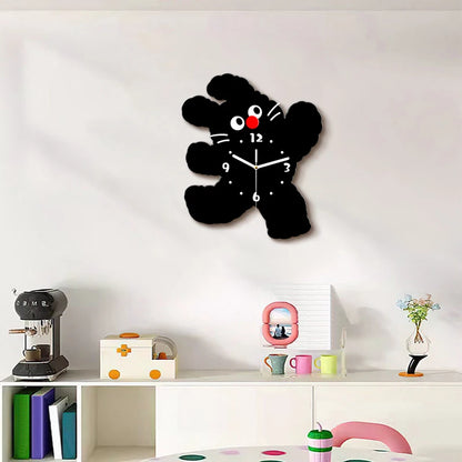 Horloge enfant petit lapin noir - photo principale fond blanc