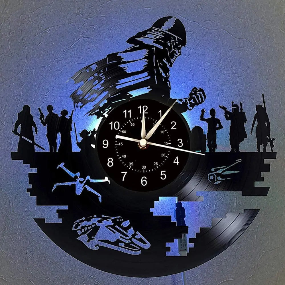 Horloge Murale LED Design  Science-Fiction Vinyle 7 Couleurs