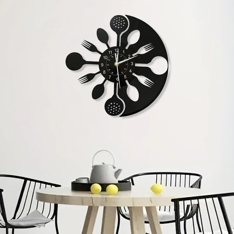Horloge Murale Vintage  Vinyle Style Art Rétro Silencieuse