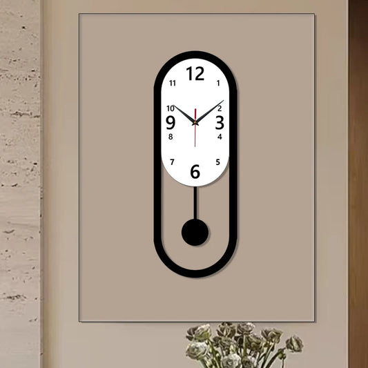 Horloge Murale SilencieuseDesign Ovale Moderne