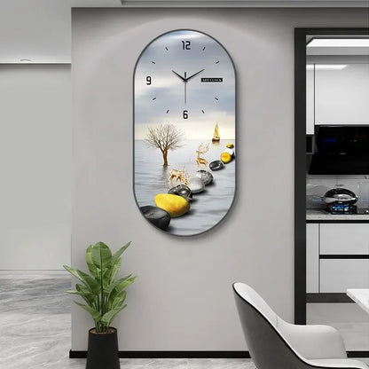 Horloge Murale Silencieuse Style Nordique en Bois Élégant 
