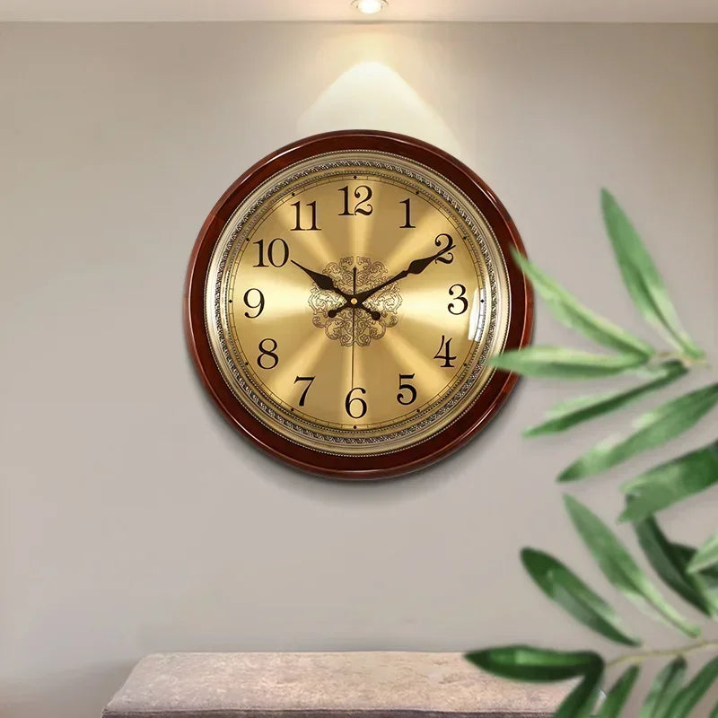 Horloge Murale Silencieuse  Métal Doré Style Nordique Vintage