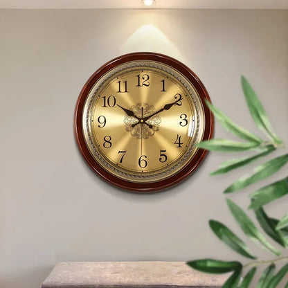 Horloge Murale Silencieuse  Métal Doré Style Nordique Vintage
