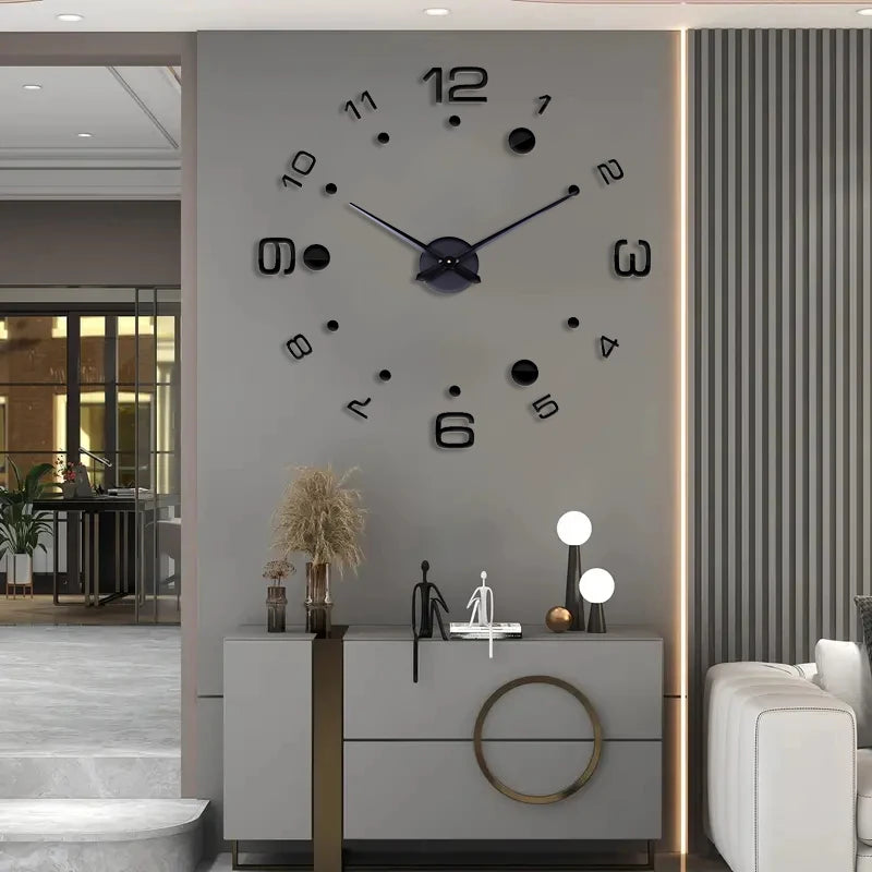 Horloge Murale Silencieuse  Acrylique Effet Miroir Art Design