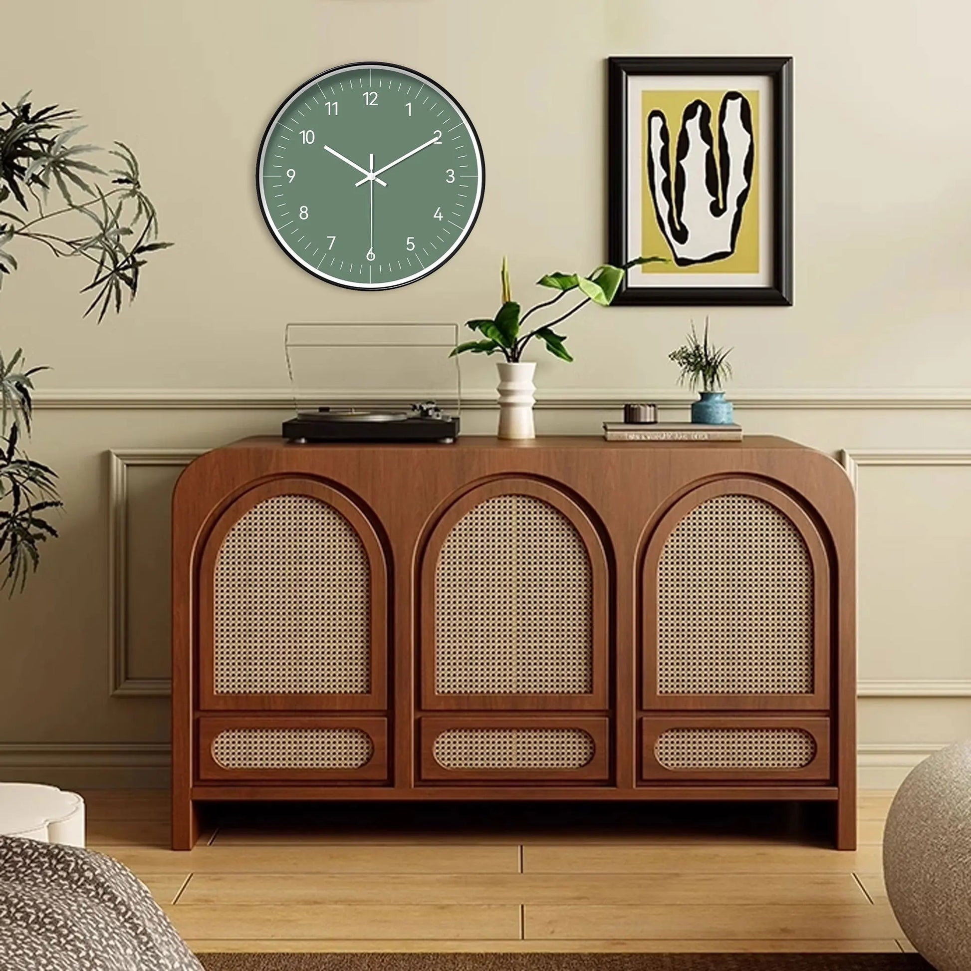 Horloge Murale Design Minimaliste – Vert Moderne