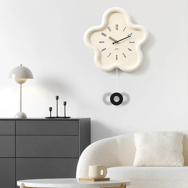 Horloge Pendule Murale Moderne  Forme de Fleur