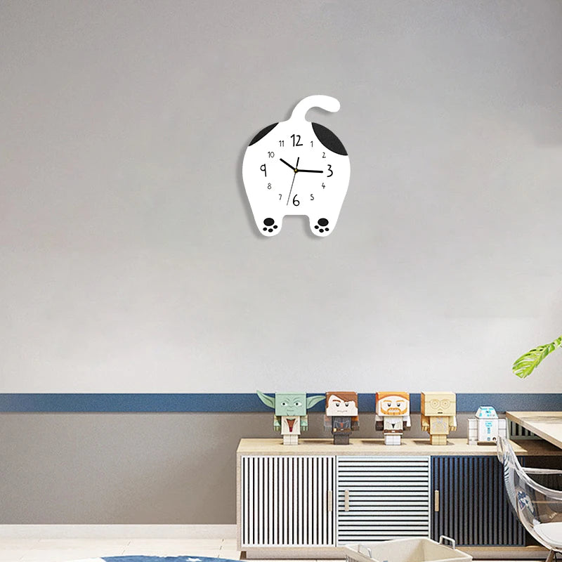 Horloge Chat  Design Mignon Enfant Kitten en Bois